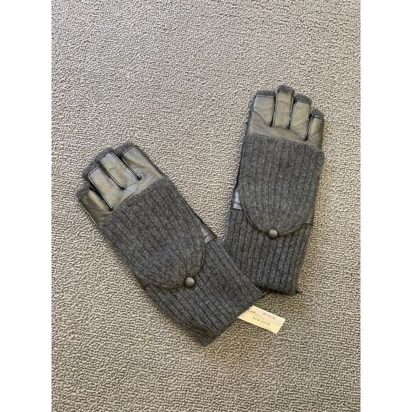 Carolina Amato Women's M/L Gray Convertible Cashmere Wool Blend Mittens NWT - Picture 2 of 6